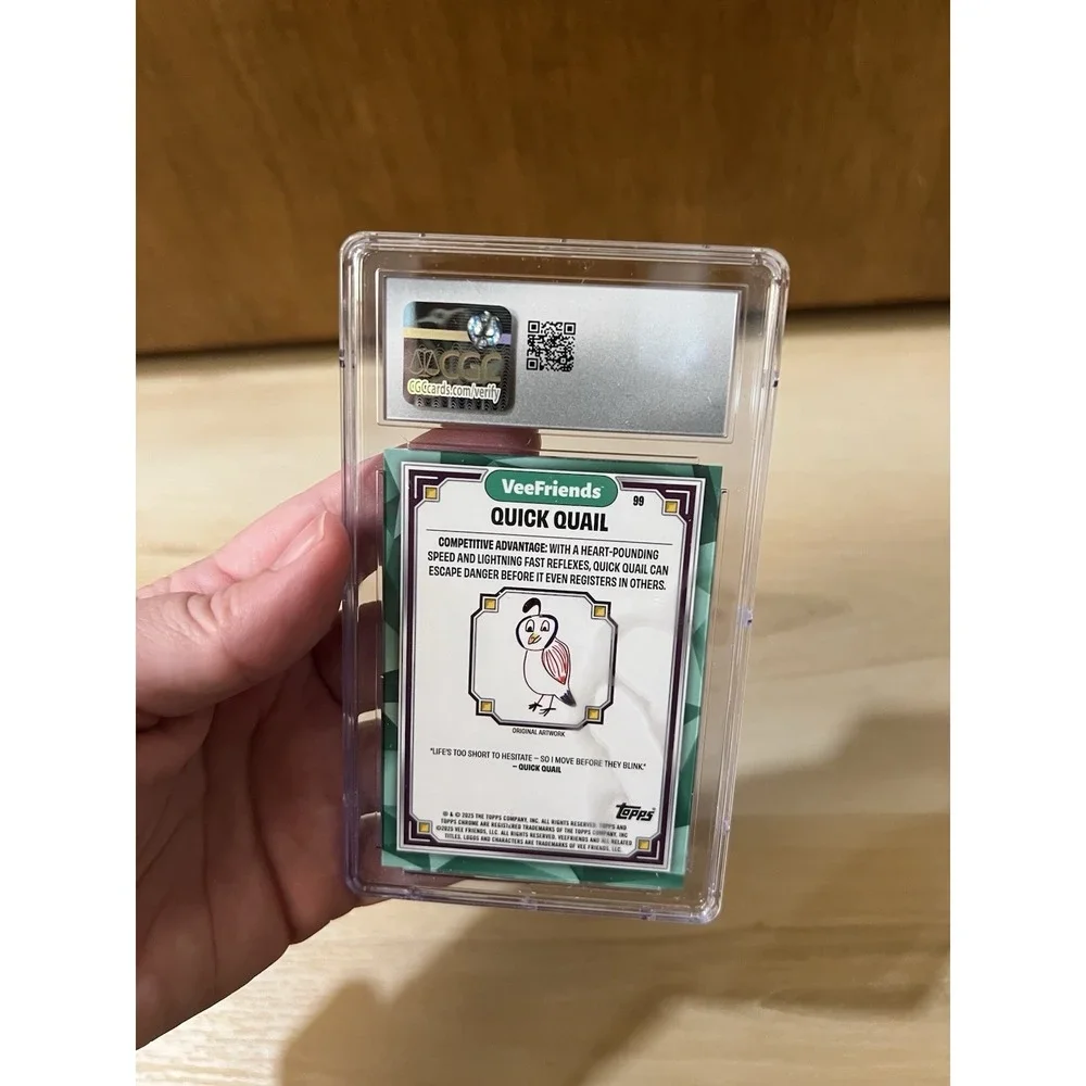 2025 Topps Chrome VeeFriends Quick Quail Refractor CGC 8.5 Graded Slab